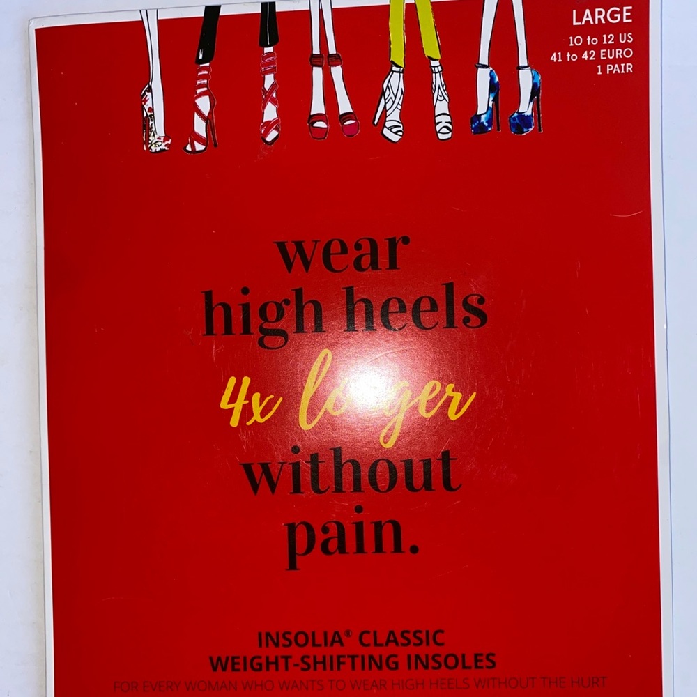 Vivian Lou Insolia Classic Weight-Shifting Insoles For High Heels Large 10-12